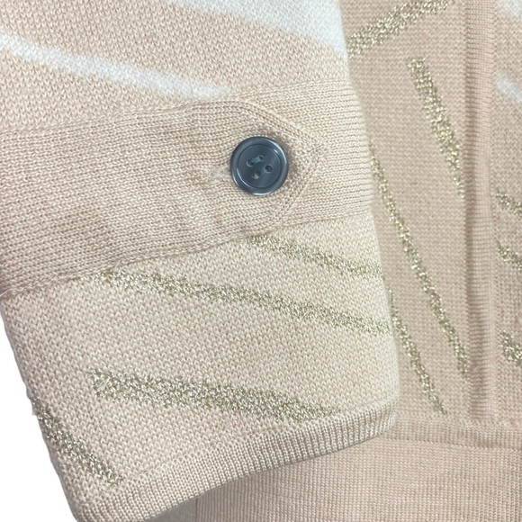 DVF  Metallic Stripe Double Breasted Knit Cardigan Sweater - Size S/M - Picture 5 of 13